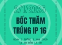 Mobile Thành Công thông báo 11h30 2/1/2025 chúng tôi sẽ bốc thăm trúng thưởng IPhone 16