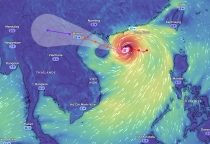 theo dõi đường đi của siêu bão Yagi trên điện thoại IOS và Android