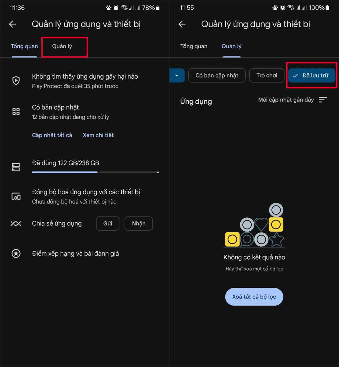 Lưu trữ ứng dụng trên điện thoại, tiết kiệm bộ nhớ - Táo Thành Công