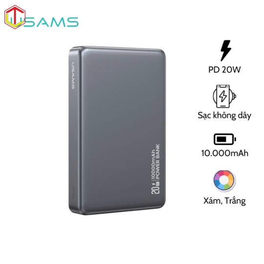 Pin Dự Phòng Không Dây USAMS CD242 10000mAh 20W