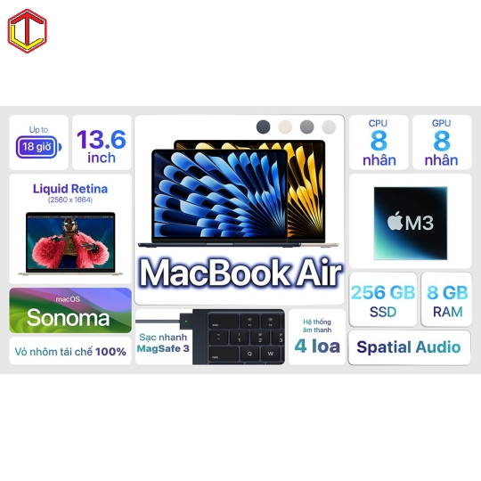MacBook Air M3 13.6 inch 16GB/256GB